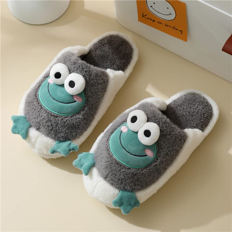 Animal Cotton Bear Slippers - Cartoon Plush Indoor/Outdoor Couples Shoes for Autumn and Winter