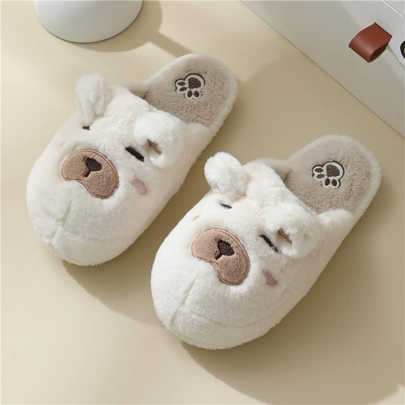 Animal Cotton Bear Slippers - Cartoon Plush Indoor/Outdoor Couples Shoes for Autumn and Winter