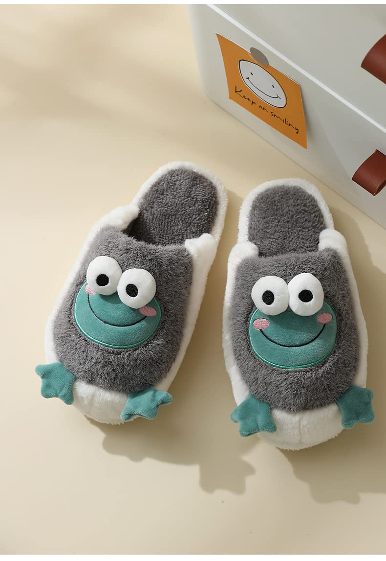 Animal Cotton Bear Slippers - Cartoon Plush Indoor/Outdoor Couples Shoes for Autumn and Winter