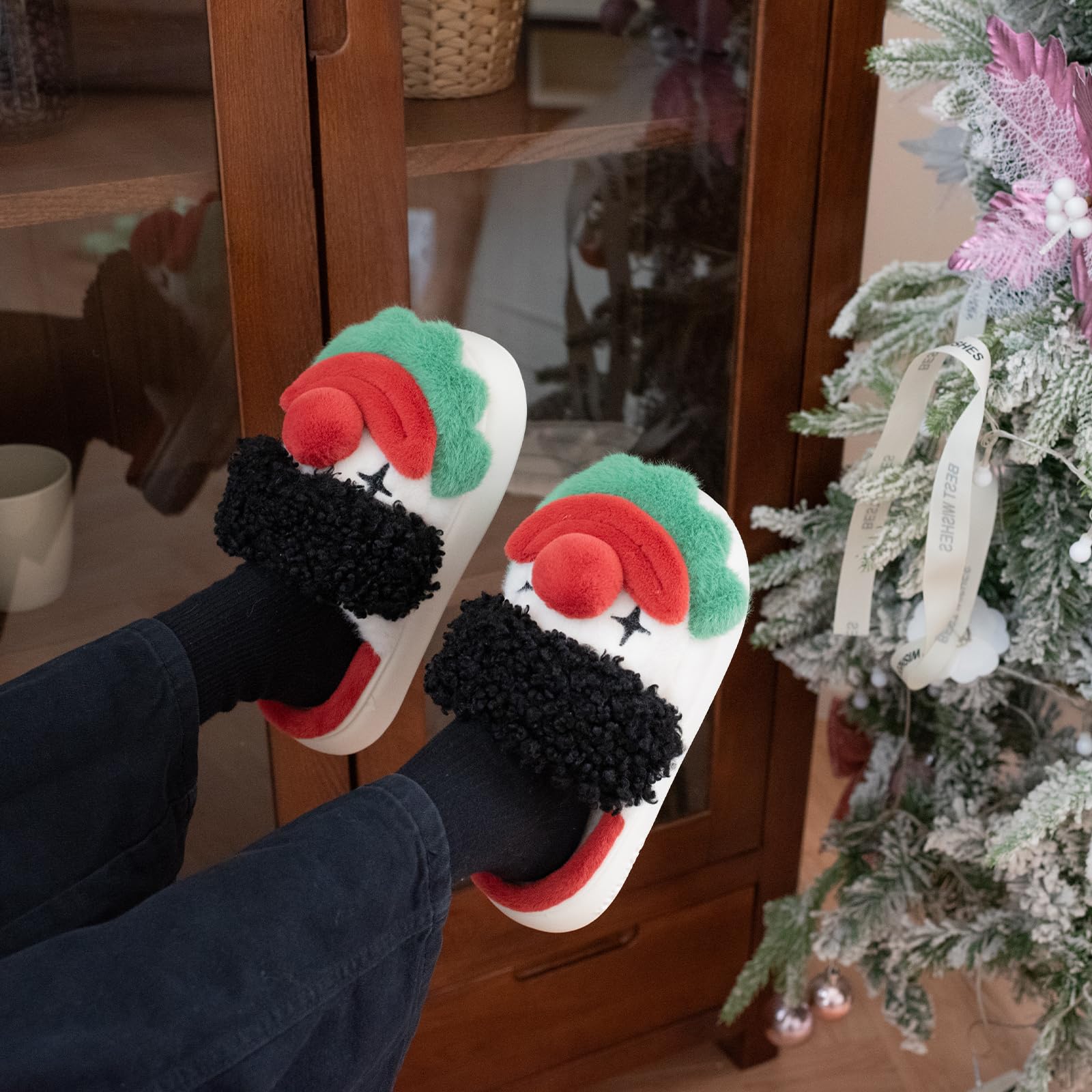 XIXITIAO Slippers For Women,Cow Slippers,Womens Fuzzy Slippers,Cute Animal Cartoon Fluffy Plush House Slippers For Women Men Indoor