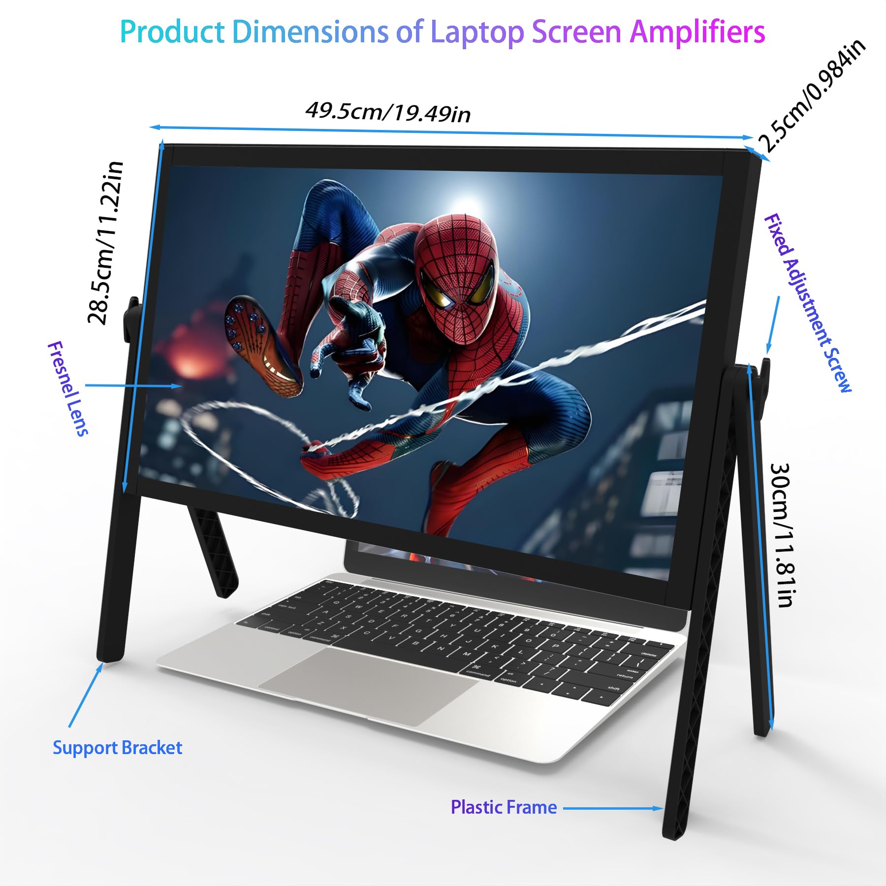 21 inch Screen Magnifier for Laptop ,3D HD Screen Expanders for Movies, Videos, and Gaming, Screen Enlarger with Adjustable Angle Design Amplifier Desktop Magnifying for Seniors Reading (Black)
