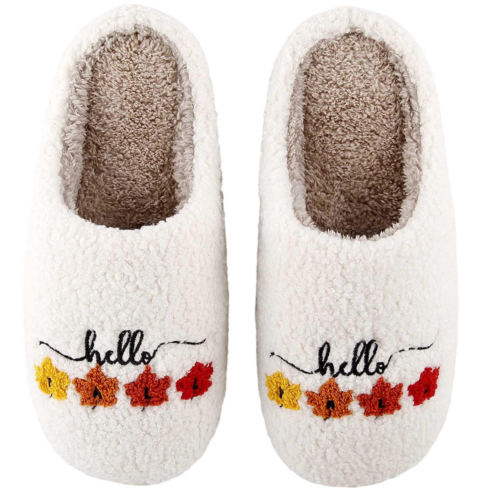 Womens Mens Slippers Retro Memory Foam Cute Cartoon Plush Fluffy Warm Fur Lined slippers Indoor House Home Winter Shoes