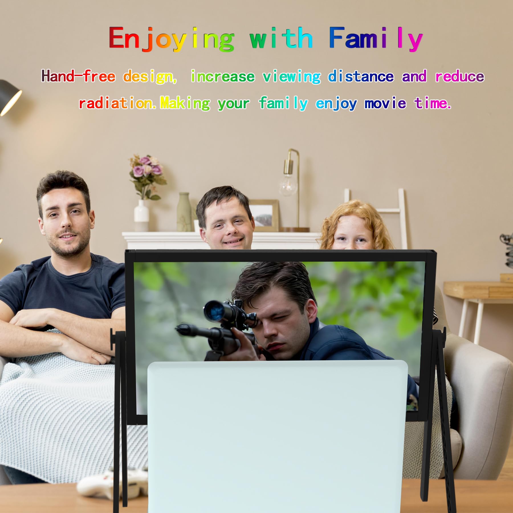 21 inch Screen Magnifier for Laptop ,3D HD Screen Expanders for Movies, Videos, and Gaming, Screen Enlarger with Adjustable Angle Design Amplifier Desktop Magnifying for Seniors Reading (Black)