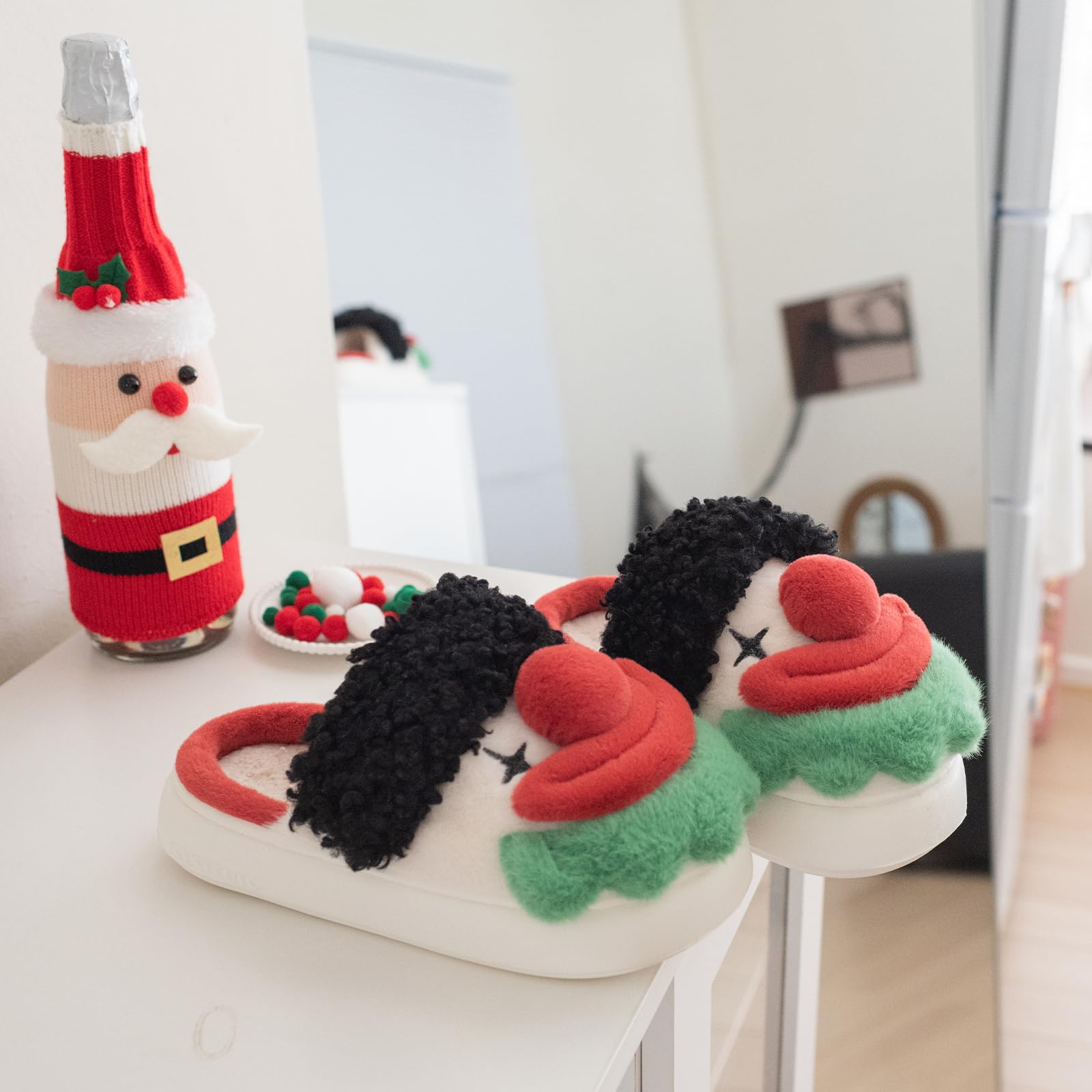 XIXITIAO Slippers For Women,Cow Slippers,Womens Fuzzy Slippers,Cute Animal Cartoon Fluffy Plush House Slippers For Women Men Indoor