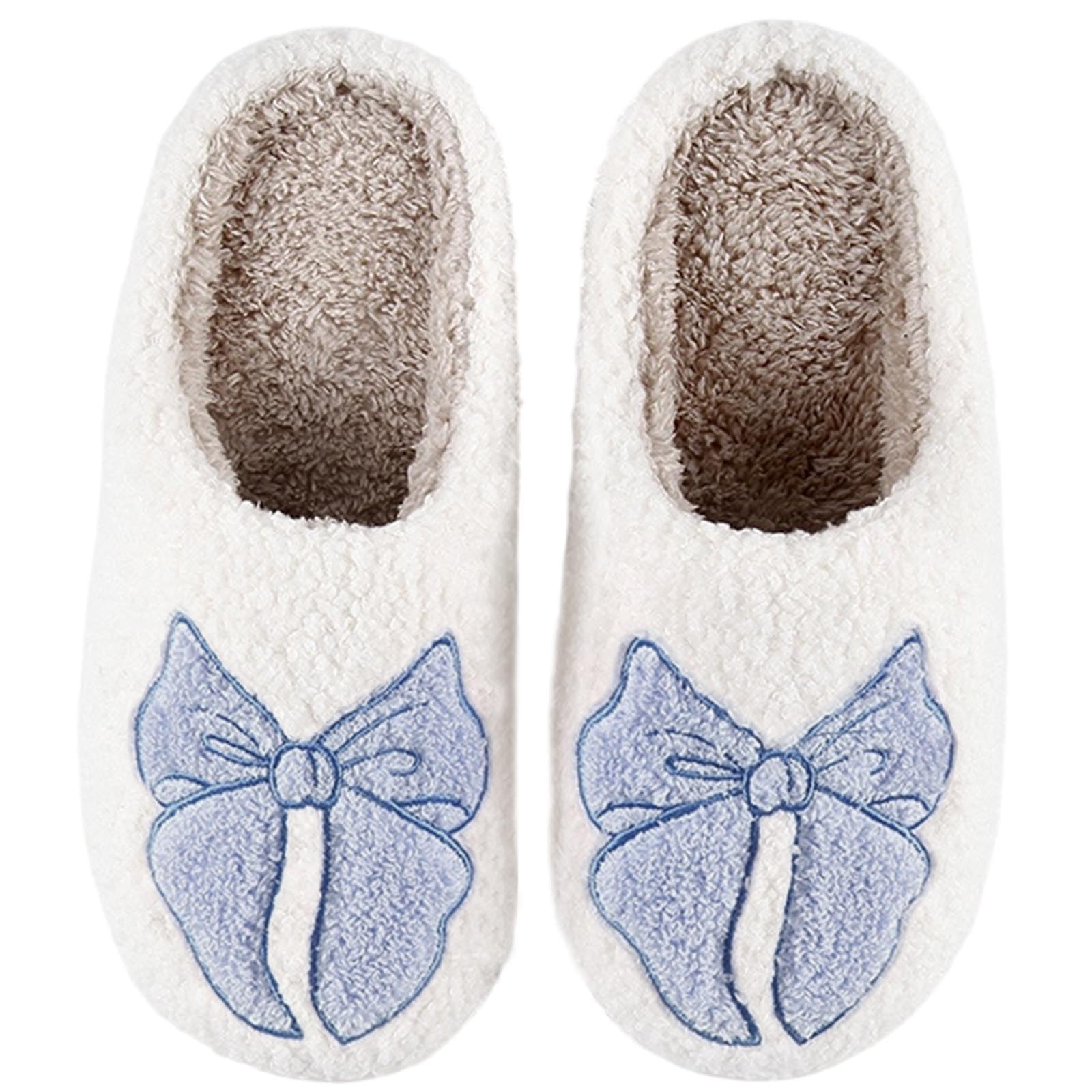 Womens Mens Slippers Retro Memory Foam Cute Cartoon Plush Fluffy Warm Fur Lined slippers Indoor House Home Winter Shoes