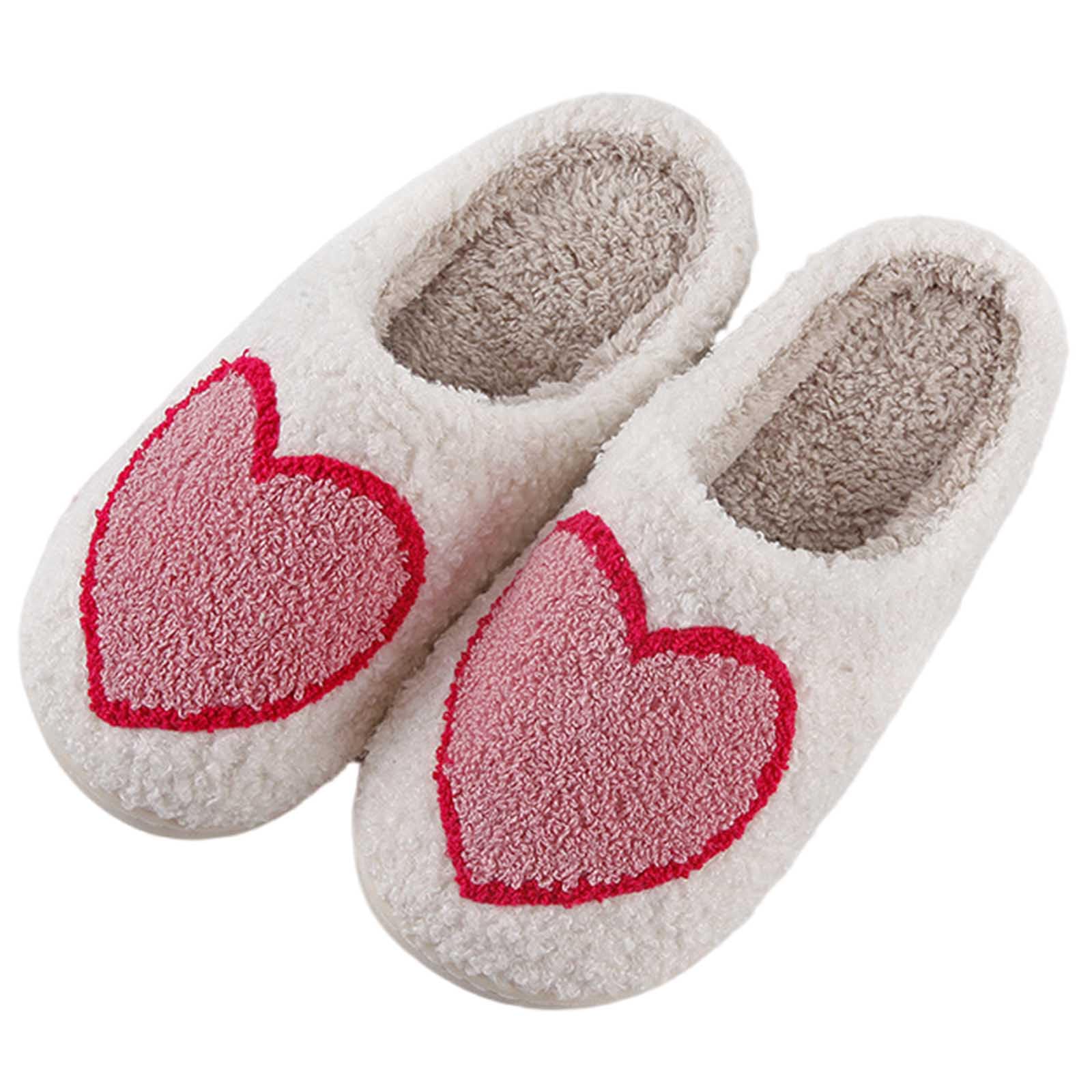 Womens Mens Slippers Retro Memory Foam Cute Cartoon Plush Fluffy Warm Fur Lined slippers Indoor House Home Winter Shoes