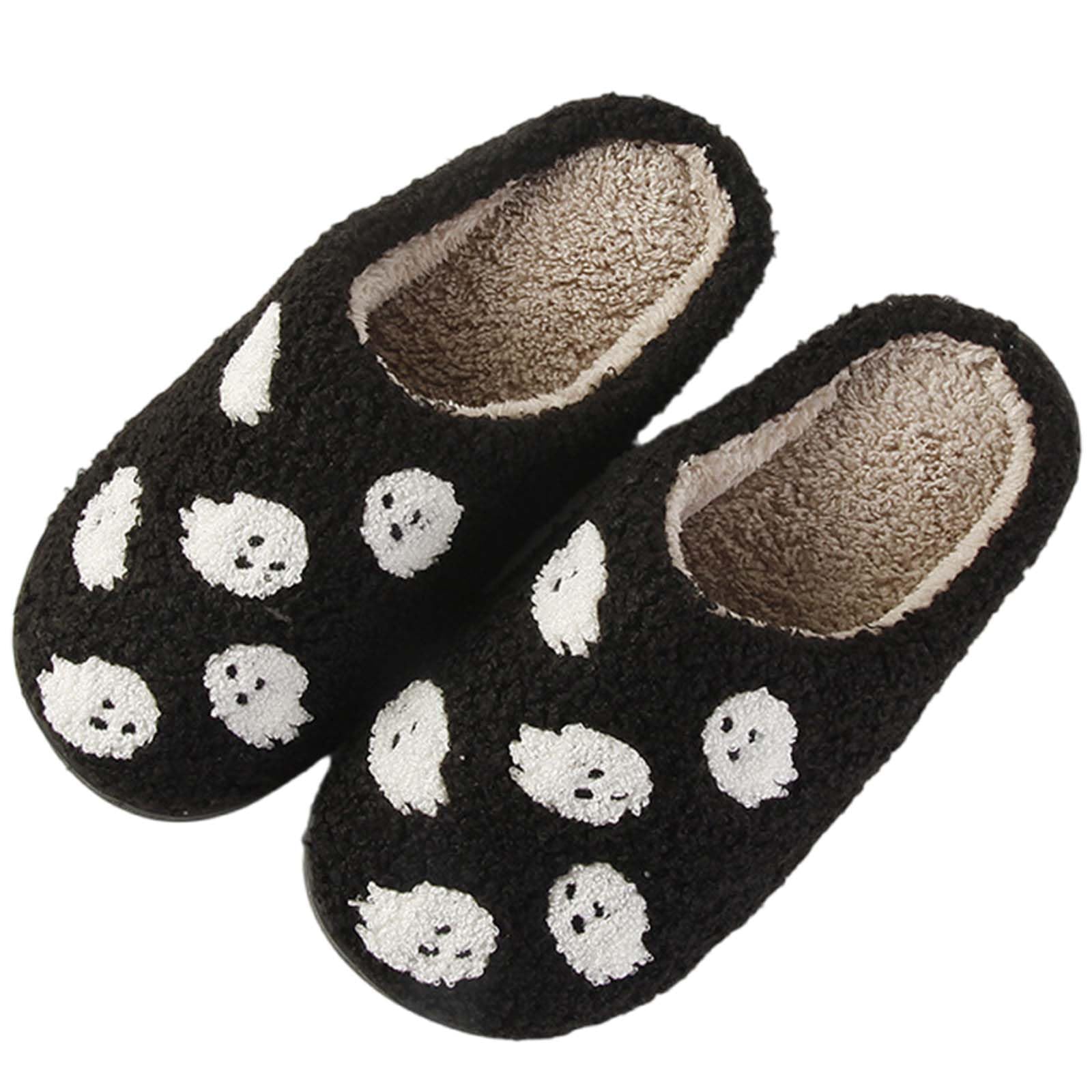 Womens Mens Slippers Retro Memory Foam Cute Cartoon Plush Fluffy Warm Fur Lined slippers Indoor House Home Winter Shoes