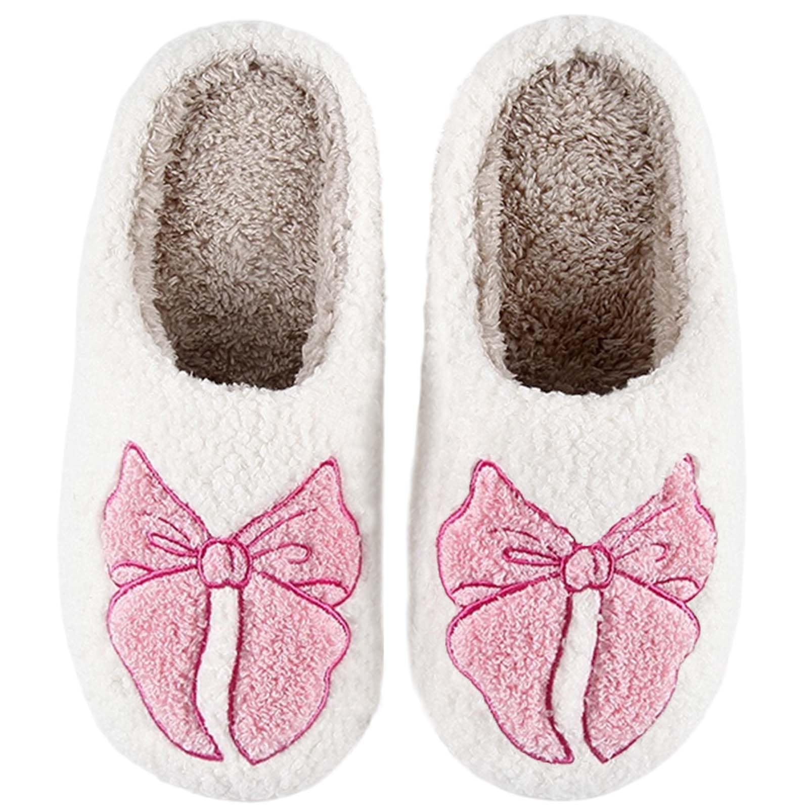 Womens Mens Slippers Retro Memory Foam Cute Cartoon Plush Fluffy Warm Fur Lined slippers Indoor House Home Winter Shoes