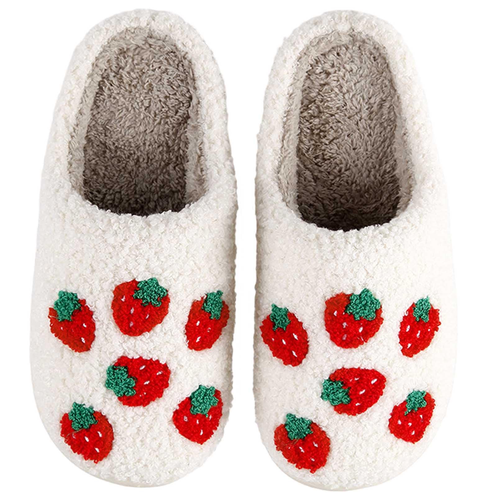 Womens Mens Slippers Retro Memory Foam Cute Cartoon Plush Fluffy Warm Fur Lined slippers Indoor House Home Winter Shoes