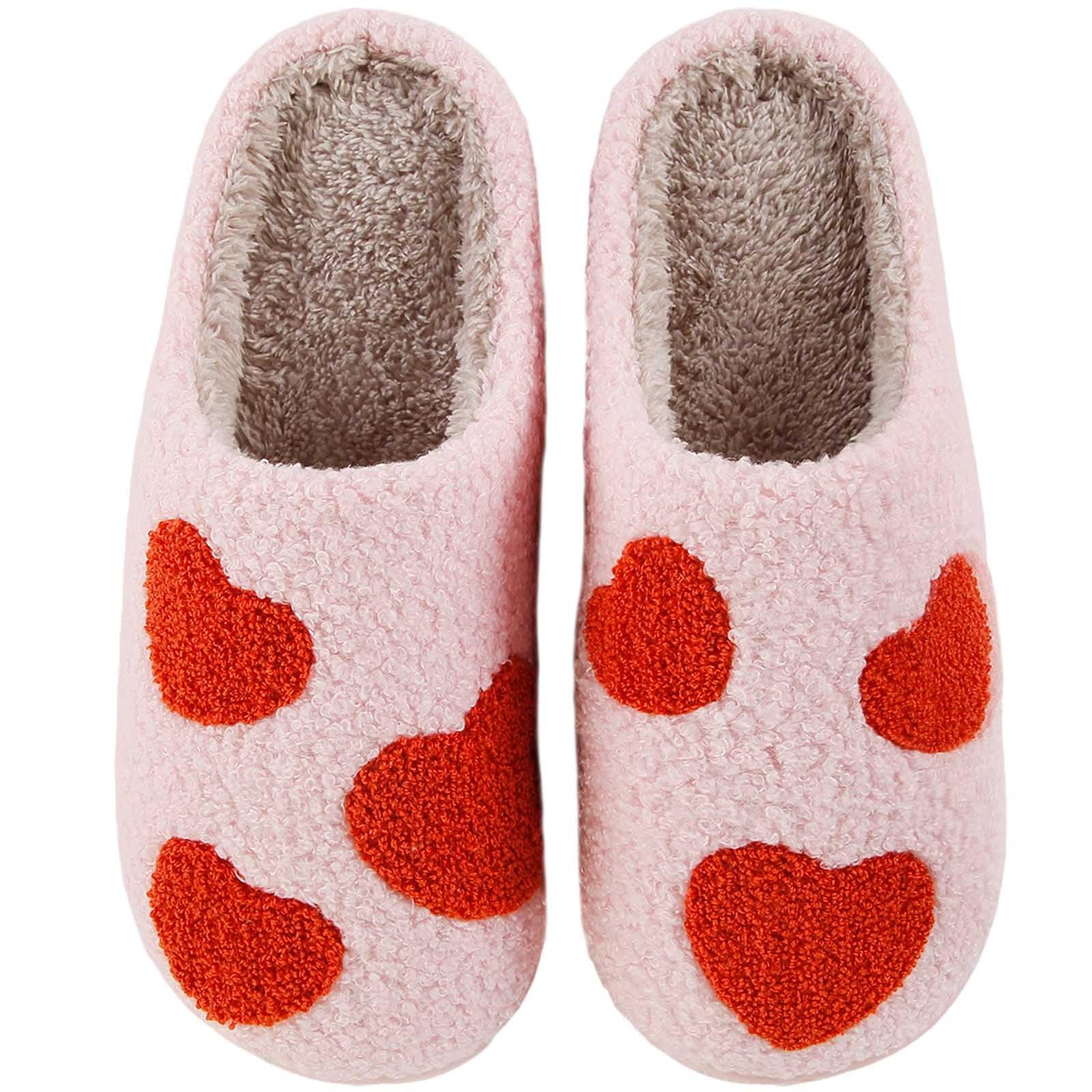 Womens Mens Slippers Retro Memory Foam Cute Cartoon Plush Fluffy Warm Fur Lined slippers Indoor House Home Winter Shoes