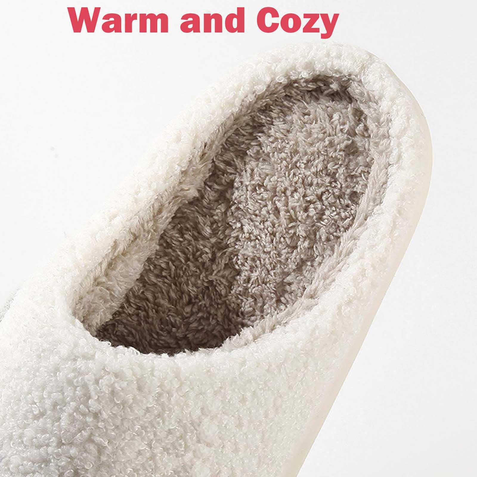 Womens Mens Slippers Retro Memory Foam Cute Cartoon Plush Fluffy Warm Fur Lined slippers Indoor House Home Winter Shoes