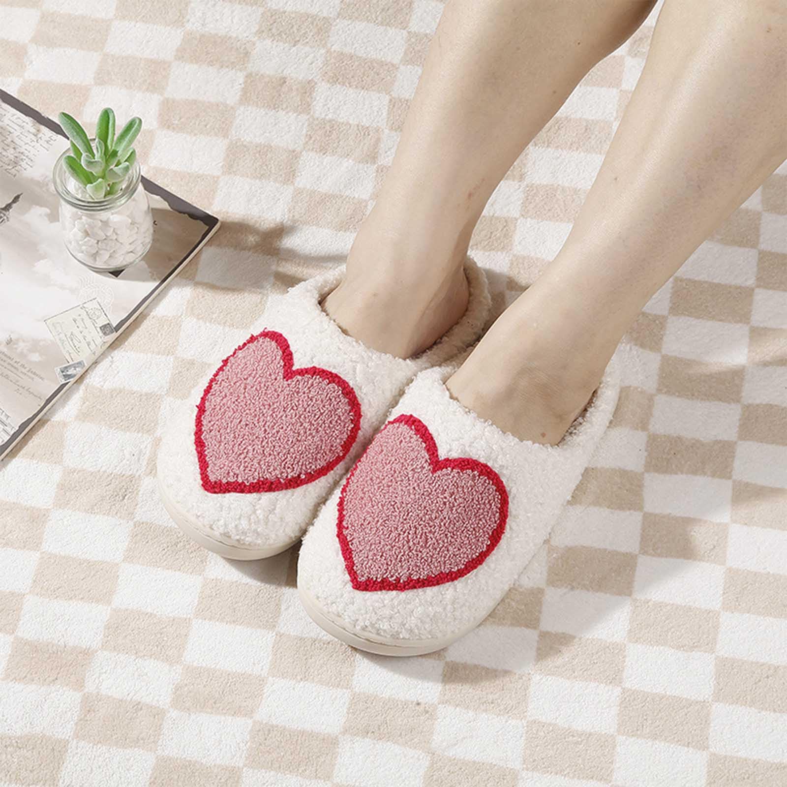 Womens Mens Slippers Retro Memory Foam Cute Cartoon Plush Fluffy Warm Fur Lined slippers Indoor House Home Winter Shoes