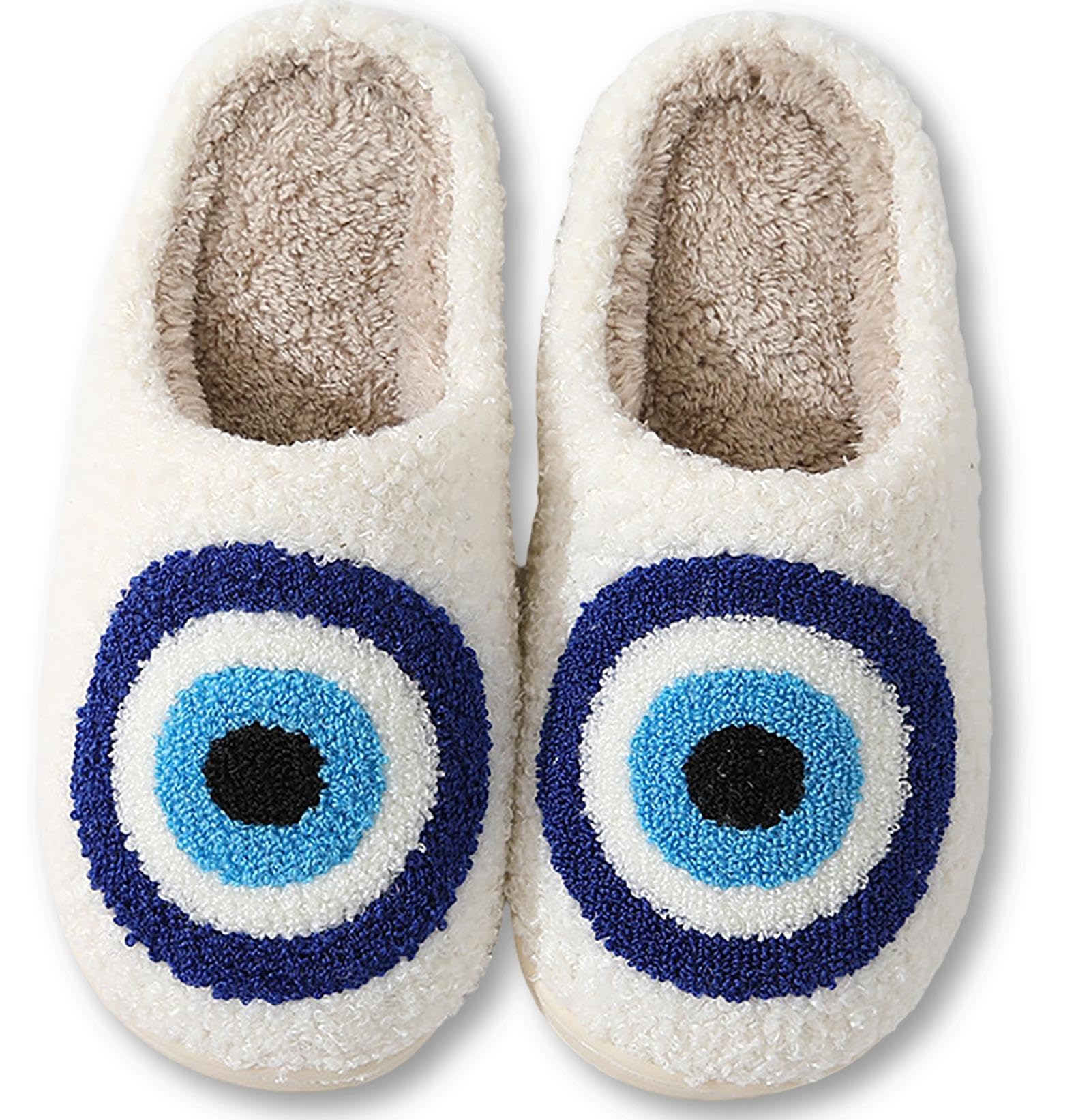 Womens Mens Slippers Retro Memory Foam Cute Cartoon Plush Fluffy Warm Fur Lined slippers Indoor House Home Winter Shoes