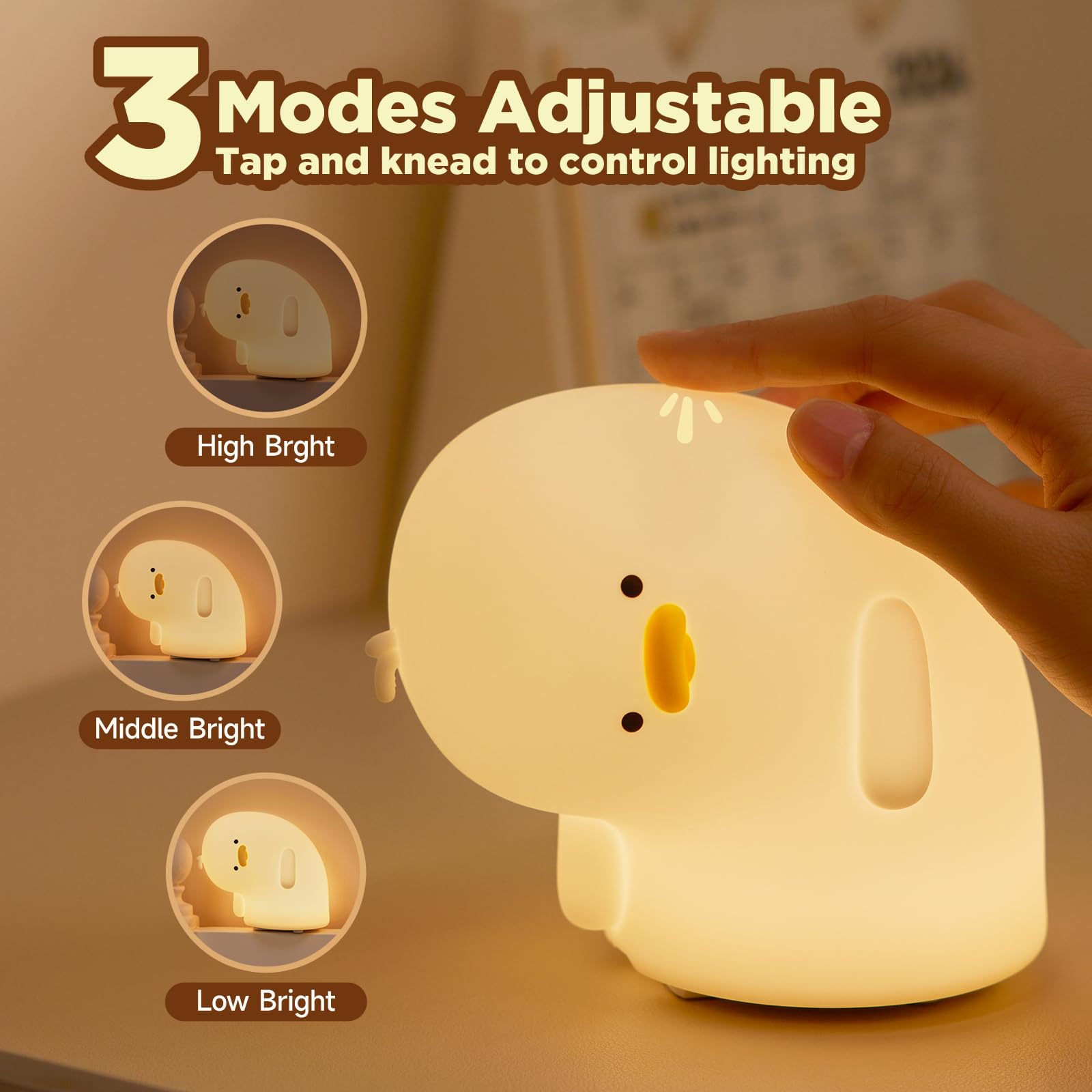 Cute Duck Night Lamp – Soft LED Light for Bedroom & Desk