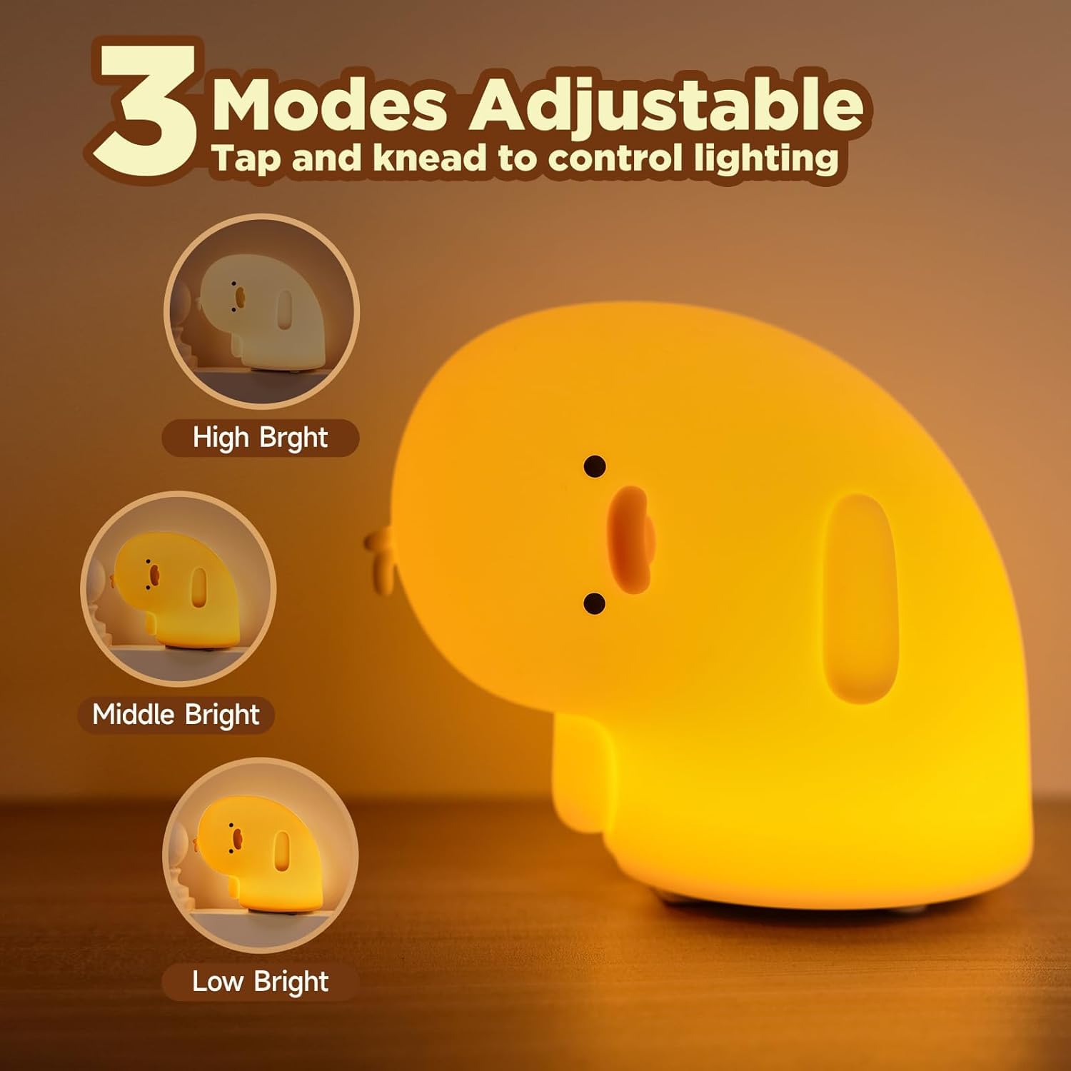 Cute Duck Night Lamp – Soft LED Light for Bedroom & Desk
