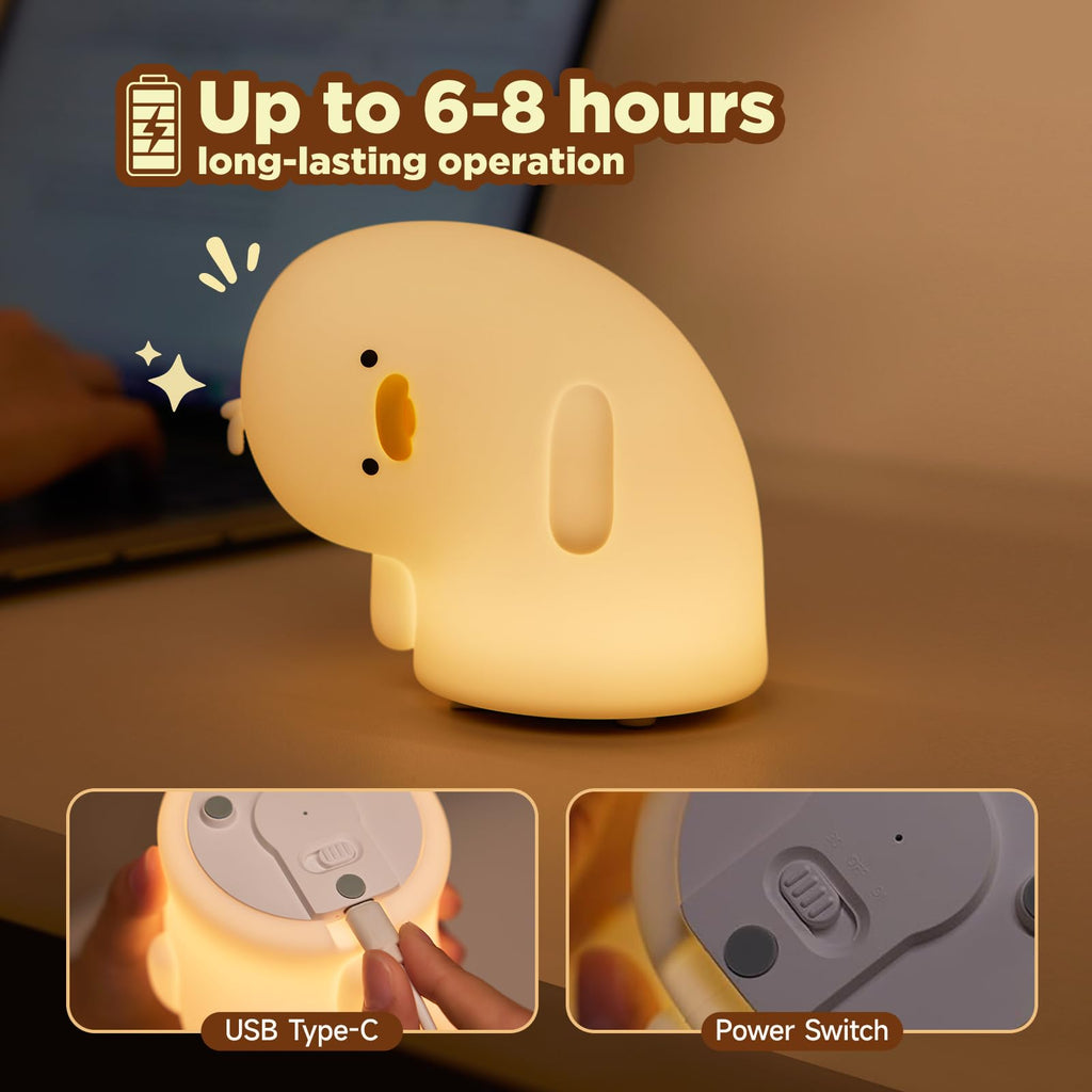 Cute Duck Night Lamp – Soft LED Light for Bedroom & Desk