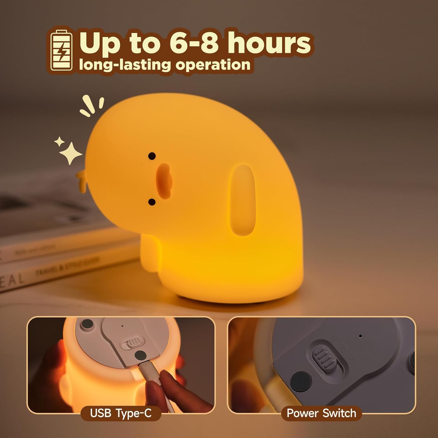 Cute Duck Night Lamp – Soft LED Light for Bedroom & Desk