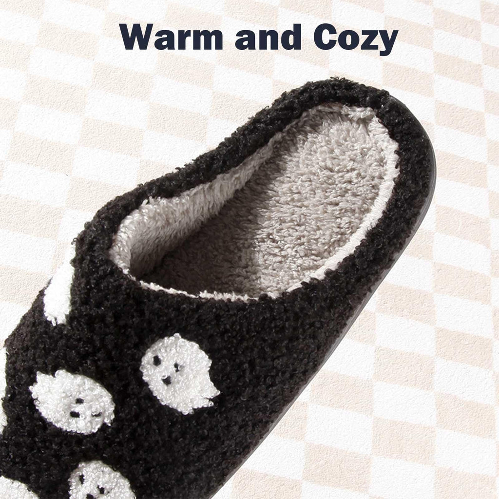 Womens Mens Slippers Retro Memory Foam Cute Cartoon Plush Fluffy Warm Fur Lined slippers Indoor House Home Winter Shoes