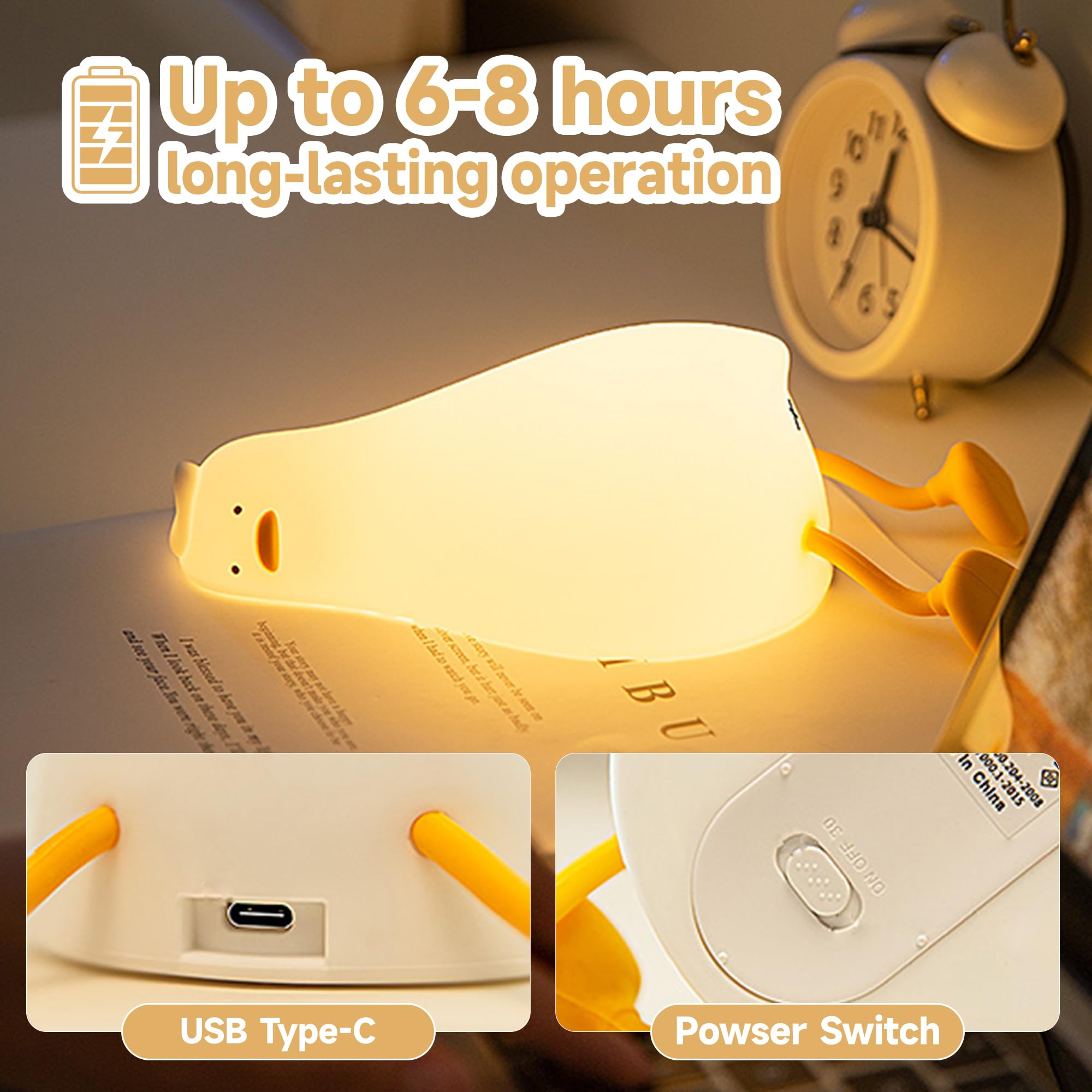 Cute Duck Night Lamp – Soft LED Light for Bedroom & Desk