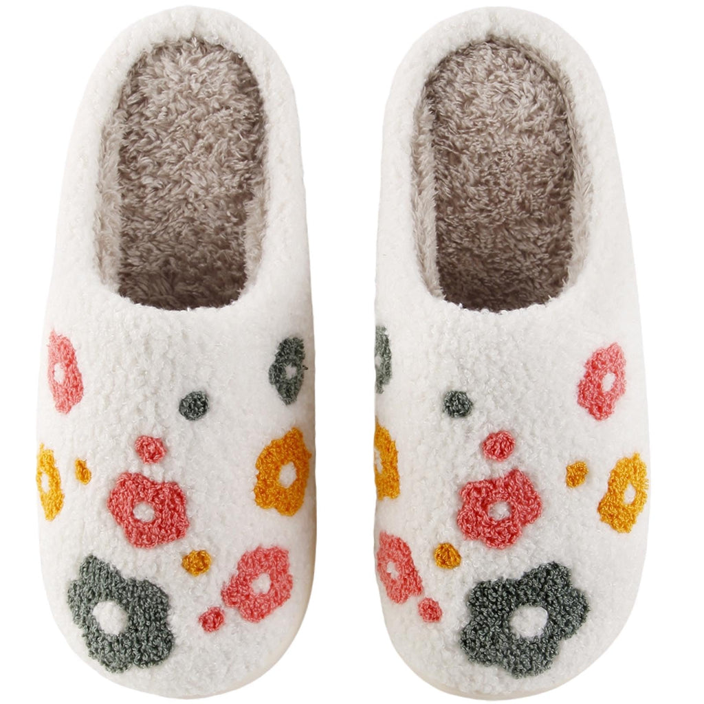 Womens Mens Slippers Retro Memory Foam Cute Cartoon Plush Fluffy Warm Fur Lined slippers Indoor House Home Winter Shoes
